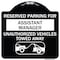 Signmission Reserved Parking for Assistant Manager Unauthorized Vehicles Towed Away, A-DES-BW-1818-23133 A-DES-BW-1818-23133 - alternate 1